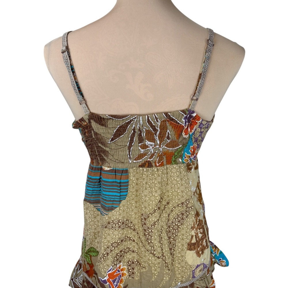 Dizzy Lizzy Medium Boho Patchwork Button Front Co… - image 8